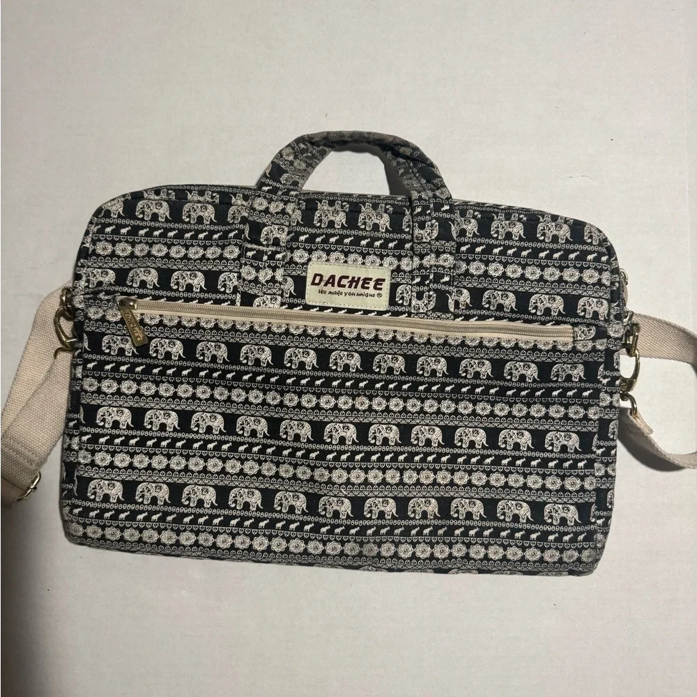 Dachee Black Ivory Elephant Laptop Messenger Bag‎ #A111